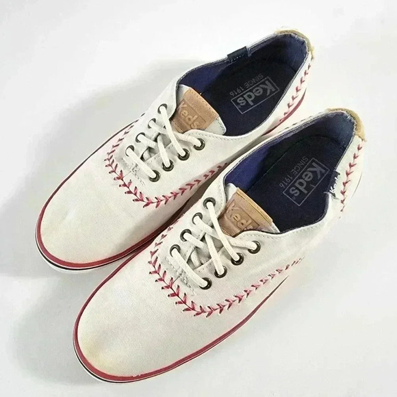 Keds Shoes - Keds Champion White Baseball Stitch Lace Up Low Top Sneakers - 6.5